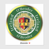 O'Broder Irish Shield & Celtic Cross Personalisier Aufkleber (Blatt)