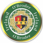O'Broder Irish Shield & Celtic Cross Personalisier Aufkleber (Vorderseite)