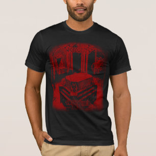 Obscura Red Skull Dark Metal Grafik T-Shirt