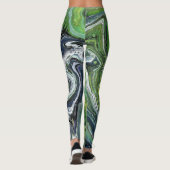 Obsession 3 Wild grüne Abstrakte Leggings (Rückseite)