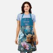 Obsession der Hochlandkühe - farbenfroher Kosmos Schürze (Getragen)