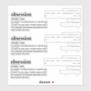 Obsession-Wörterbuch-Definition Ästhetik Aufkleber