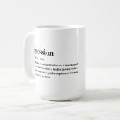 Obsession-Wörterbuch-Definition Ästhetik Kaffeetasse (Vorderseite Links)