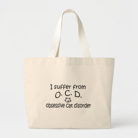 Obsessive Cat-Störung Jumbo Stoffbeutel (Vorne)