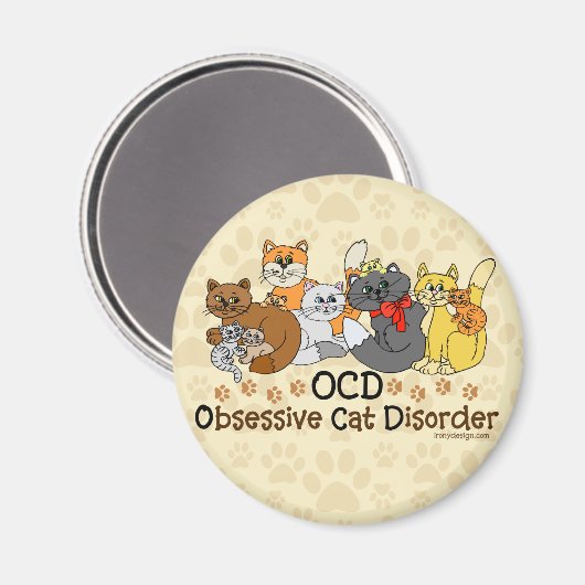 Obsessive Cat-Störung Magnet (Vorderseite/Rückseite)