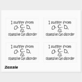 Obsessive Cat-Störung Rechteckiger Aufkleber (Blatt)