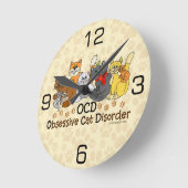 Obsessive Cat-Störung Runde Wanduhr (Winkel)