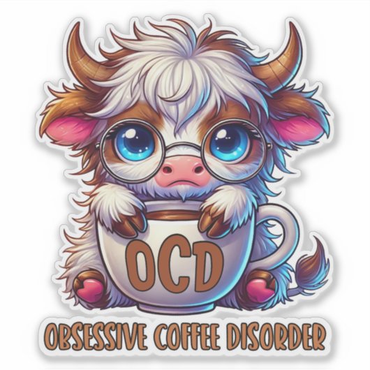 Obsessive Coffee Disorder  Aufkleber (Vorderseite)