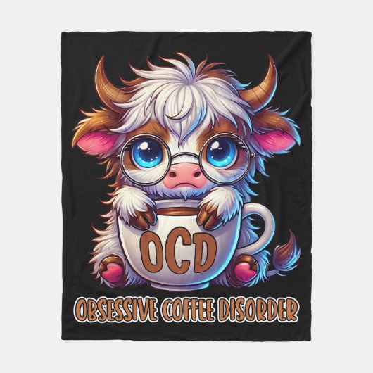 Obsessive Coffee Disorder Fleecedecke (Vorderseite)