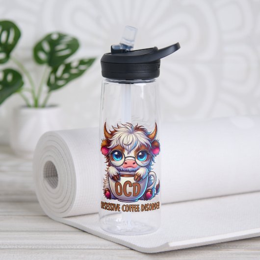 Obsessive Coffee Disorder  Trinkflasche (Yoga (gedreht))