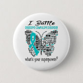 Obsessive Compulsive Disorder Awareness Month Ribb Button (Vorderseite)