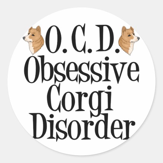 Obsessive Corgi-Störung Runder Aufkleber (Vorderseite)