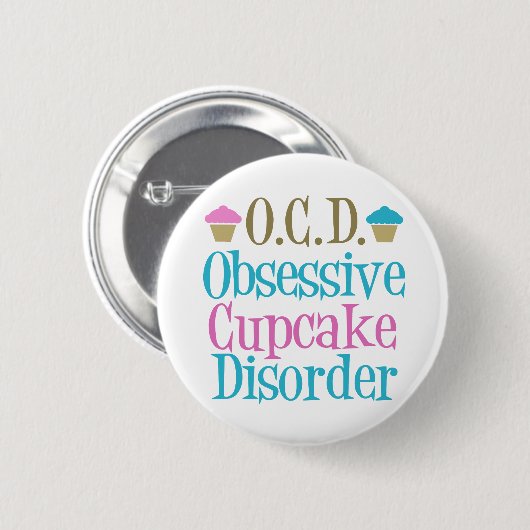 Obsessive Cupcake-Störung Button (Vorne & Hinten)