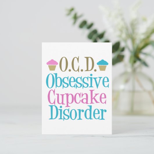 Obsessive Cupcake-Störung Postkarte (Stehend Vorderseite)