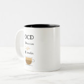 Obsessive Kaffeeerkrankung Zweifarbige Tasse (Vorderseite Links)