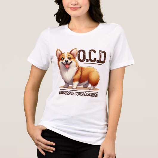 OBSESSIVE KORGI-STÖRUNG SPRICHWORT NIEDLICHER HUND Tri-Blend SHIRT (Vorderseite)