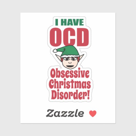Obsessive Weihnachtskrankheit Funny Aufkleber (Blatt)