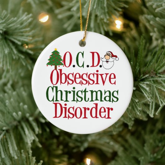 Obsessive Weihnachtskrankheit Funny Keramik Ornament (Baum)