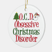 Obsessive Weihnachtskrankheit Funny Keramik Ornament (Links)
