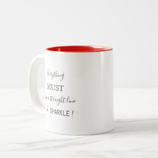 "Obsessive ZwangsDIVA" Zweifarbige Tasse (Vorderseite Links)