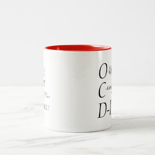 "Obsessive ZwangsDIVA" Zweifarbige Tasse (Mittel)