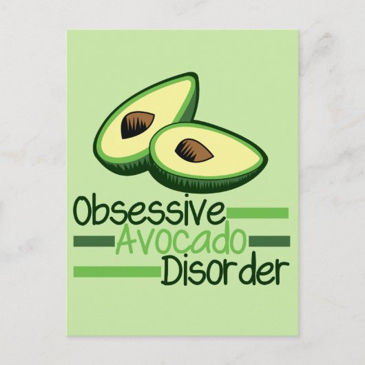 Obsessiver Avocado-Syndrom Cool grün Postkarte (Vorderseite)