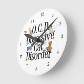 Obsessiver Katzenstörung lustig Runde Wanduhr (Winkel)