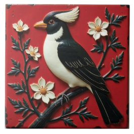 Obsidian and Ivory Perch Fliese