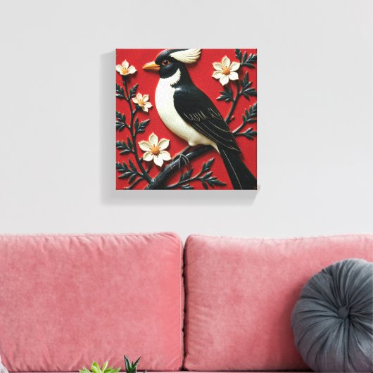 Obsidian and Ivory Perch Leinwanddruck (Insitu (Wohnzimmer))