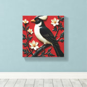 Obsidian and Ivory Perch Leinwanddruck (Insitu (Holzboden))