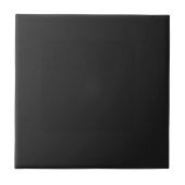 Obsidian Black Solid Color | Klassisches Elegant Fliese (Vorderseite)