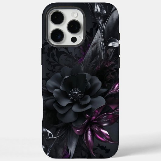 Obsidian Bloom | Dark Floral Elegance Case-Mate iPhone Hülle (Rückseite)