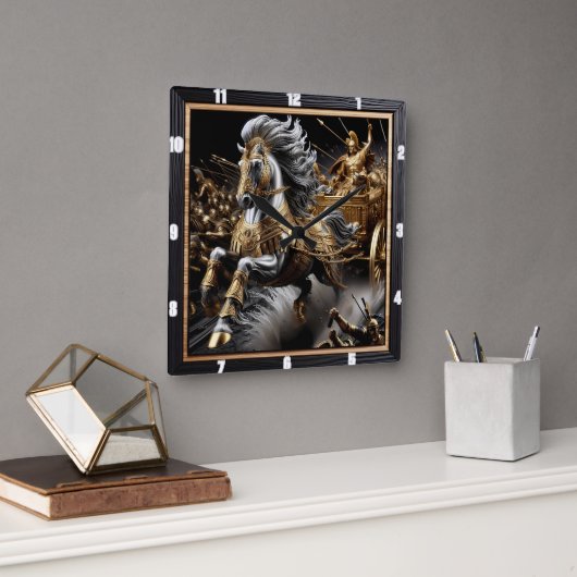 Obsidian Chariot: Blitzschlag Quadratische Wanduhr (Büro)