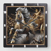 Obsidian Chariot: Blitzschlag Quadratische Wanduhr (Vorderseite)