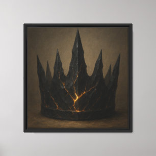 Obsidian Crown mit geschmolzenen goldenen Venen Leinwanddruck