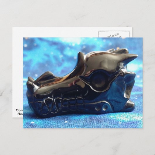 Obsidian Dragon Skull Postcard Postkarte (Vorne/Hinten)