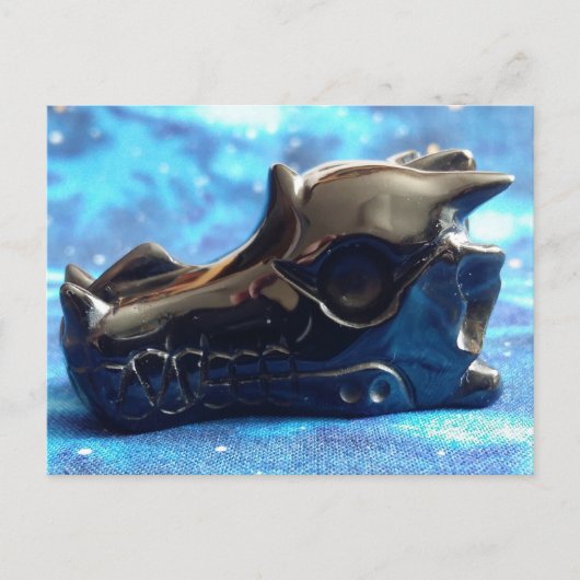 Obsidian Dragon Skull Postcard Postkarte (Vorderseite)