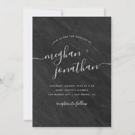 Obsidian | Einladung zur Hochzeit von Black Marble