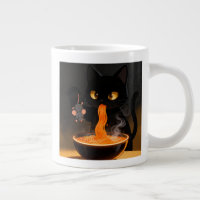 Obsidian-Katze & mutige Maus – Mitternachts-Ramen-
