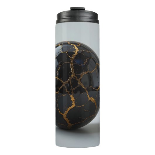Obsidian Kintsugi Sphere Thermosbecher (Vorderseite)