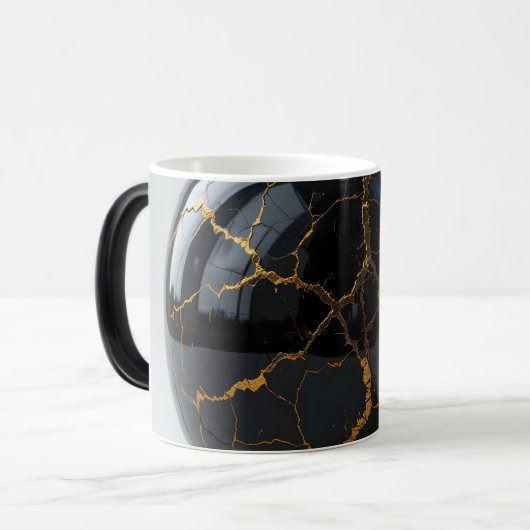 Obsidian Kintsugi Sphere Verwandlungstasse (Vorderseite Links)