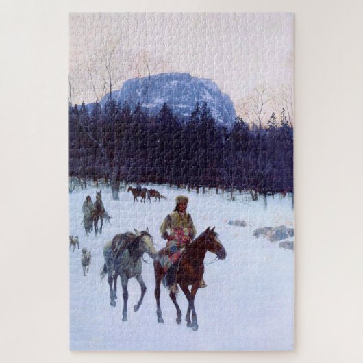 Obsidian Mountain im Yellowstone Henry Farny Puzzle (Vertikal)