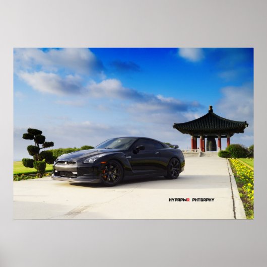 ‚Obsidian‘ Nissan GT-R35 mit Carbon Poster (Vorne)