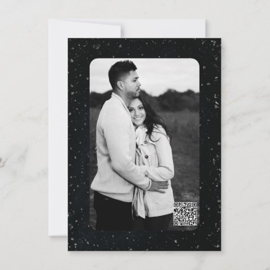 Obsidian Oracle Midnight Elegance Shimmer Wedding Einladung (Rückseite)