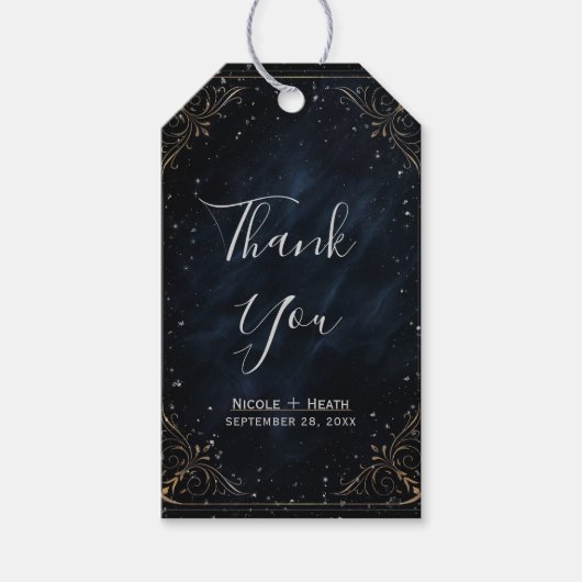 Obsidian Oracle Midnight Elegance Wedding Geschenkanhänger (Vorderseite)