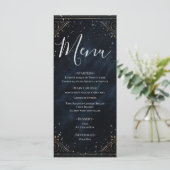 Obsidian Oracle Midnight Elegance Wedding Menu Menükarte (Stehend Vorderseite)