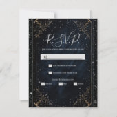 Obsidian Oracle Midnight Elegance Wedding RSVP Einladung (Vorderseite)