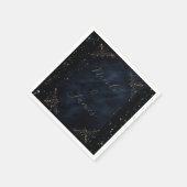 Obsidian Oracle Mitternachts-Eleganz-Hochzeit Serviette (Ecke)
