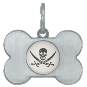 Obsidian-Schädel-Schwerter Piratenflagge von Calic Tiermarke