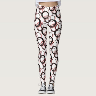 Obsidian-Schleier-Leggings – Monochrome Kreise Leggings